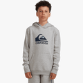 Quiksilver Boys Big Logo Pullover Sweater Hoodie Light Grey Heather | Quiksilver