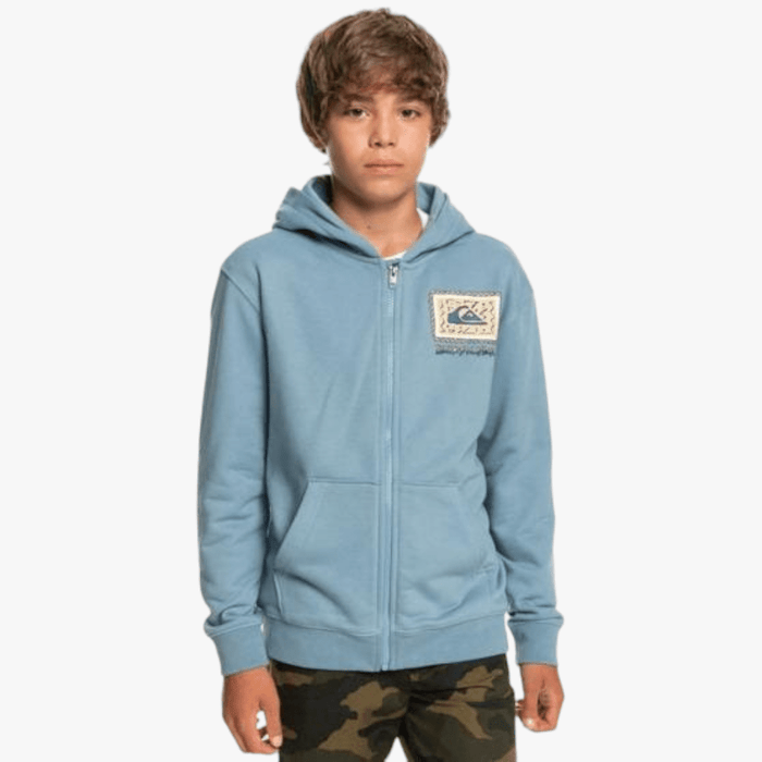 Quiksilver Boys Radical Roots Zip Up Hoodie Faded Denim | Quiksilver