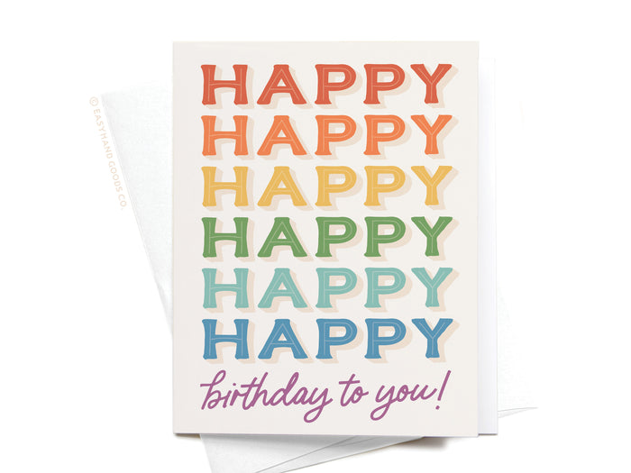 Rainbow Happy Birthday Greeting Card - Onderkast Studio