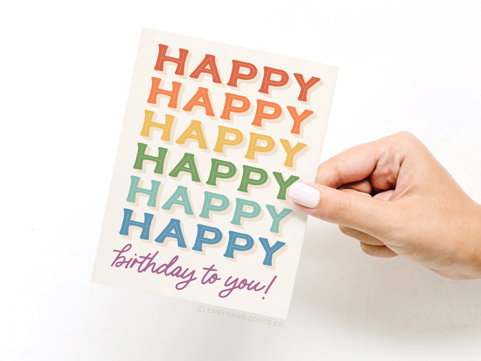 Rainbow Happy Birthday Greeting Card - Onderkast Studio