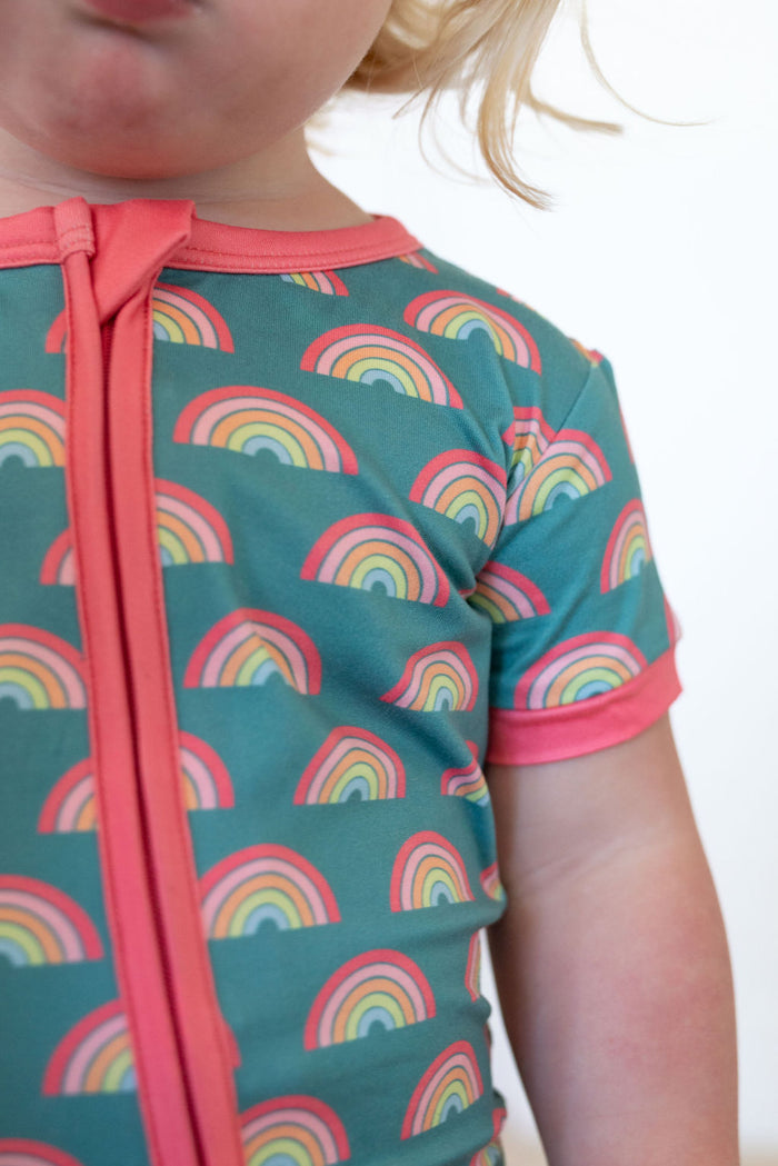 RAINBOWS | SHORT SLEEVE ZIPPER ONE PIECE