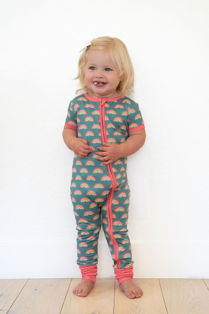 RAINBOWS | SHORT SLEEVE ZIPPER ONE PIECE