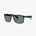 Rayban Matte Black Sunglass Blue Chromance Lens | Rayban