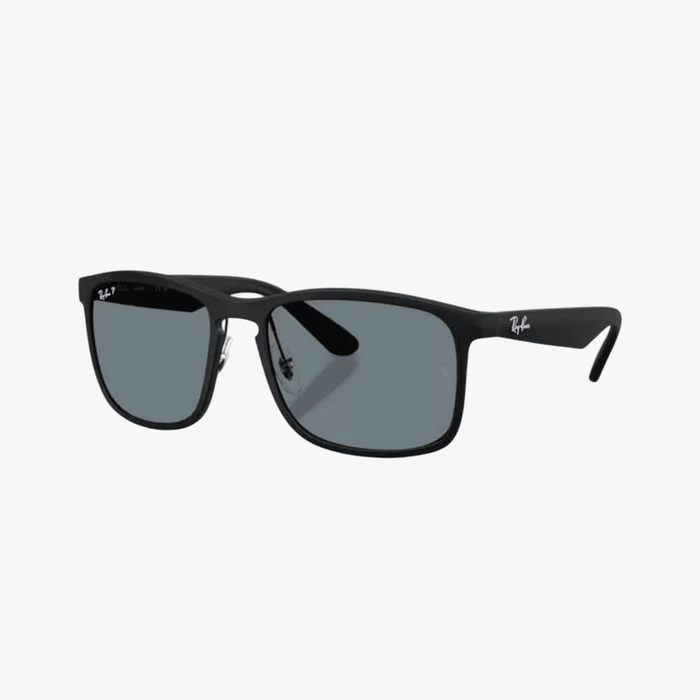 Rayban Matte Black Sunglass Blue Chromance Lens | Rayban