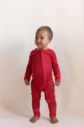 RED MINI CHECKER | ZIPPER ONE PIECE