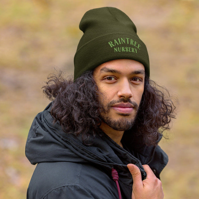 Ribbed Beanie in Green-Raintree Nursery-Olive-