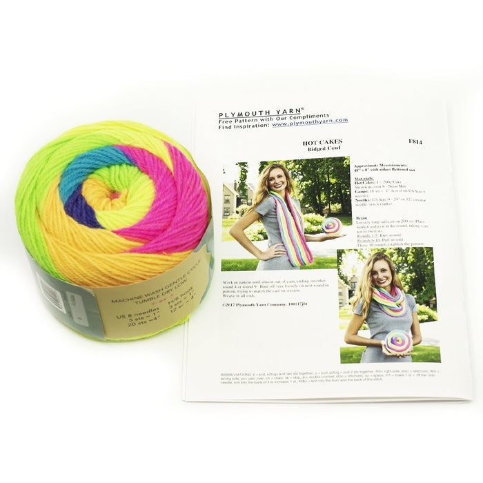 Plymouth Yarns Ridge Cowl - Hot Cakes Kit -8 - Neon Mix 64863018 | Kits at Michigan Fine Yarns