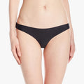 Ripcurl Women's Mirage Ultimate Cheeky Bottom Bikini Set in black, modeled from the front.