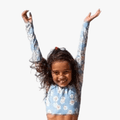 Roxy Girls Adventurous Swim Long Sleeve Top Allure Daisy Dots Blue | Roxy