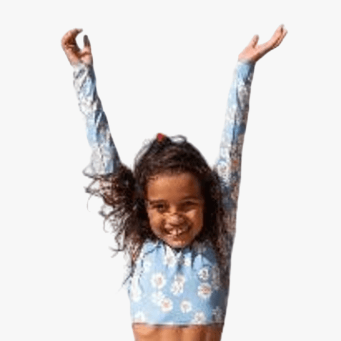 Roxy Girls Adventurous Swim Long Sleeve Top Allure Daisy Dots Blue | Roxy