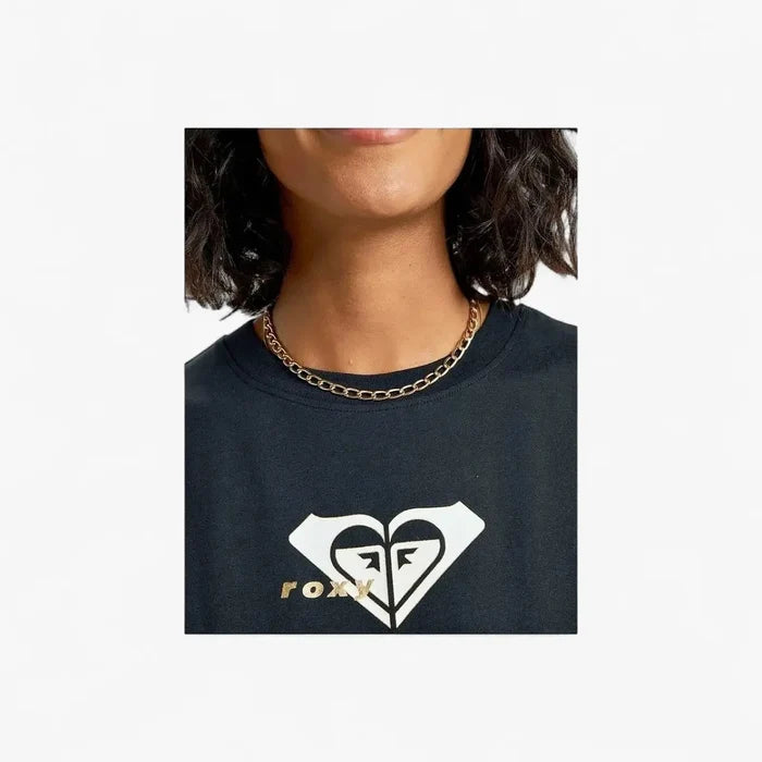 Roxy Womens Ocean Regular Corpo Short Sleeve Tee Anthracite | Roxy