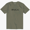 Rvca Mens Big Logo Short Red Stitch Sleeve Tee Oil Green | Rvca