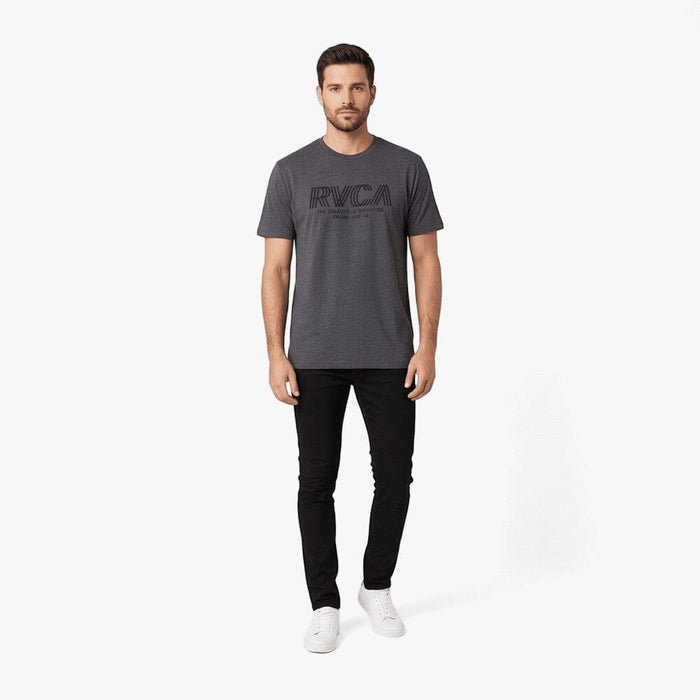Rvca Mens Copy Short Sleeve Tee Charcoal | Rvca