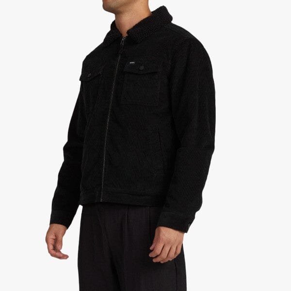 RVCA Men's Easy Trucker Sherpa Jacket Pirate Black | Rvca
