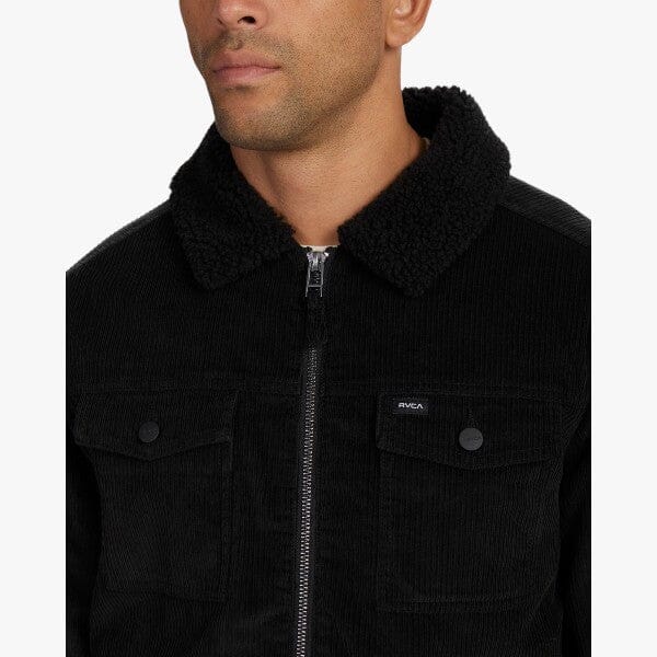 RVCA Men's Easy Trucker Sherpa Jacket Pirate Black | Rvca