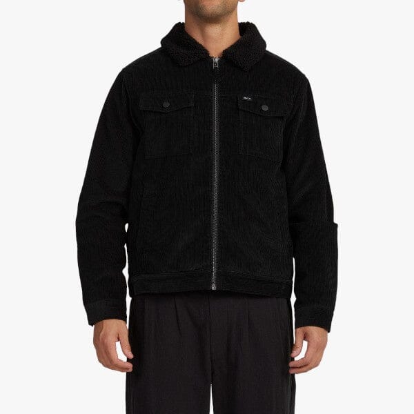 RVCA Men's Easy Trucker Sherpa Jacket Pirate Black | Rvca