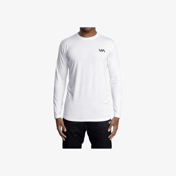 Rvca Mens Long Sleeve Rash Swim Top White | Rvca