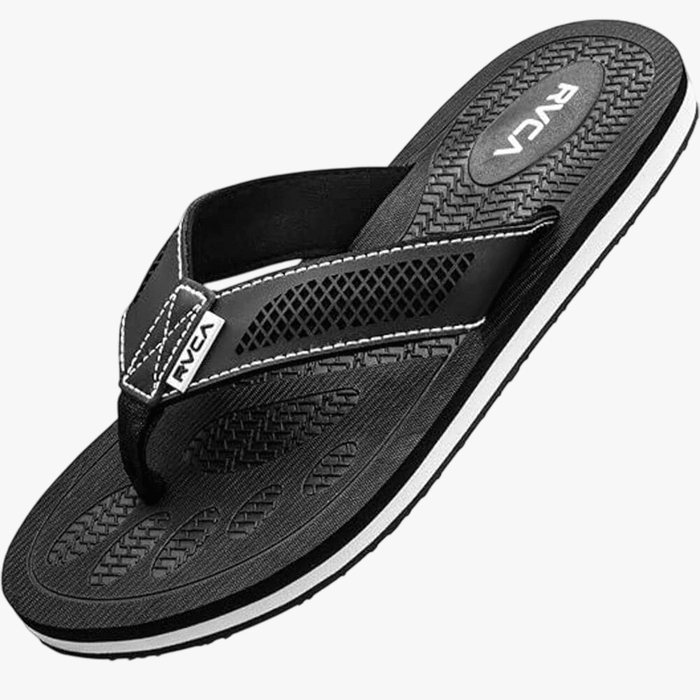 Rvca Mens Perforated Tbar Sandal Black | Rvca