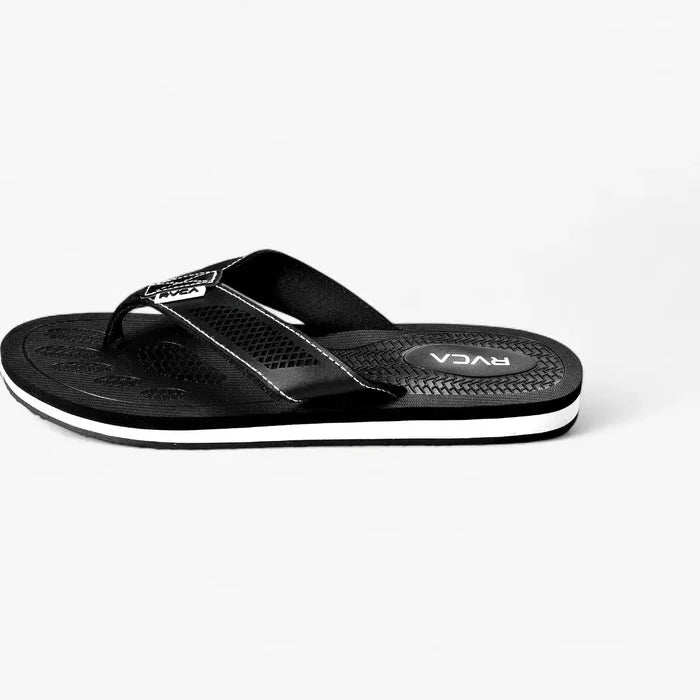 Rvca Mens Perforated Tbar Sandal Black | Rvca