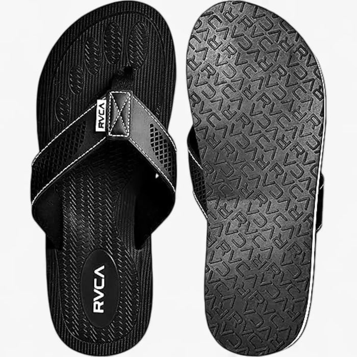 Rvca Mens Perforated Tbar Sandal Black | Rvca