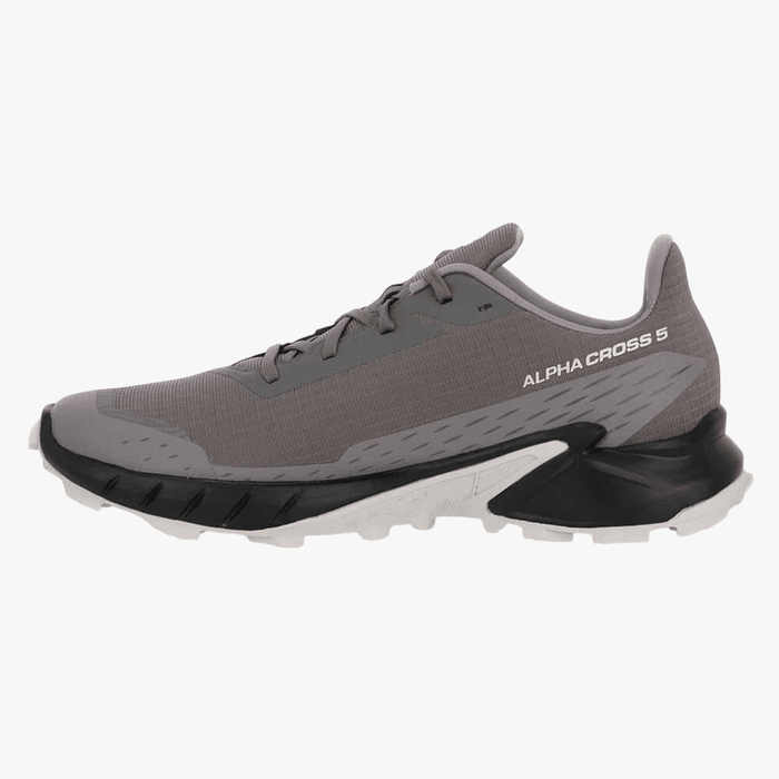 Salomon Mens Alphacross 5 Trail Sneaker Pewter Black Ghost Gray | Salomon