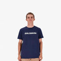 Salomon Mens Core Logo Short Sleeve Tee Blue Nights | Salomon