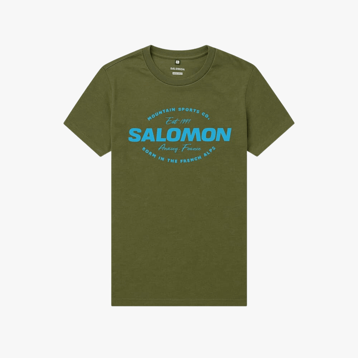 Salomon Mens Cruiser Short Sleeve Tee Dark Olive | Salomon