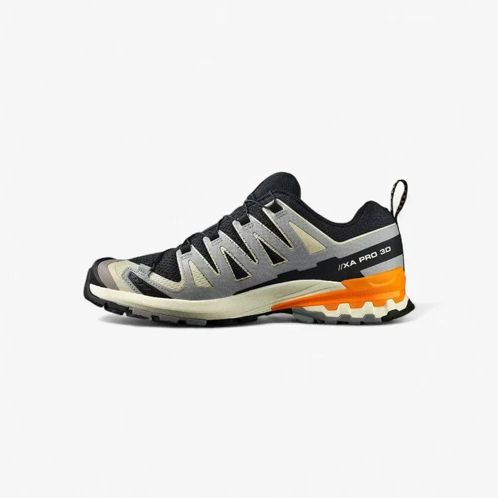 Salomon Mens Xa Pro 3D V9 Trail Sneaker Black Gull Tumeric | Salomon