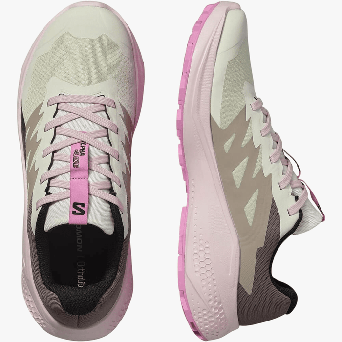 Salomon Womens Alphaglide Sneaker Vanilla Ice Fairy Tale Cyclamen | Salomon