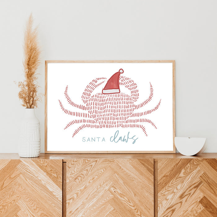 Santa Claws Crab - Art Print or Canvas - Jetty Home