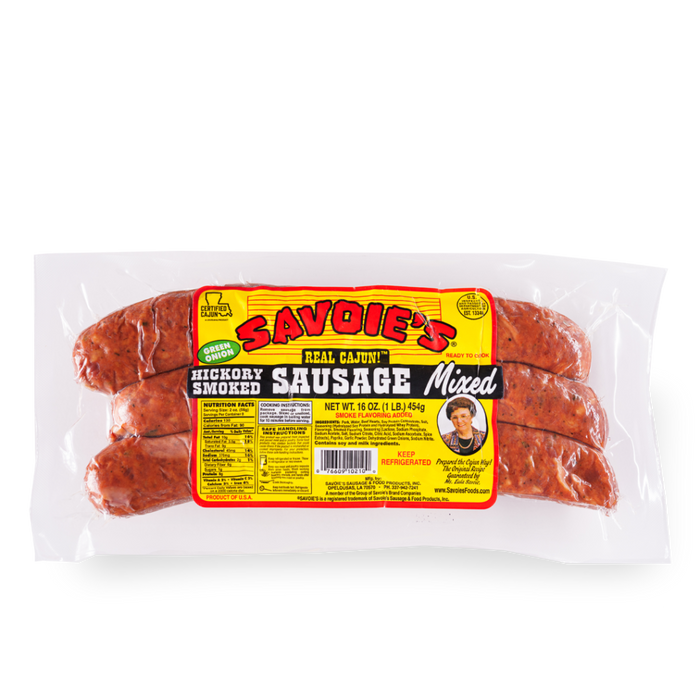 NolaCajun Savoie's Smoked Mixed Sausage Green Onion Front Louisiana Cajun Sausage