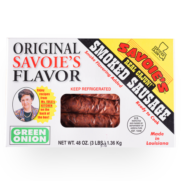 NolaCajun Savoie's Smoked Mixed Sausage Green Onion Package Louisiana Cajun