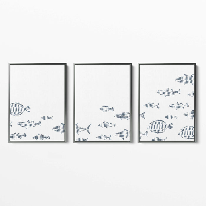 School of Fish Illustration - Set of 3 - Jetty Home