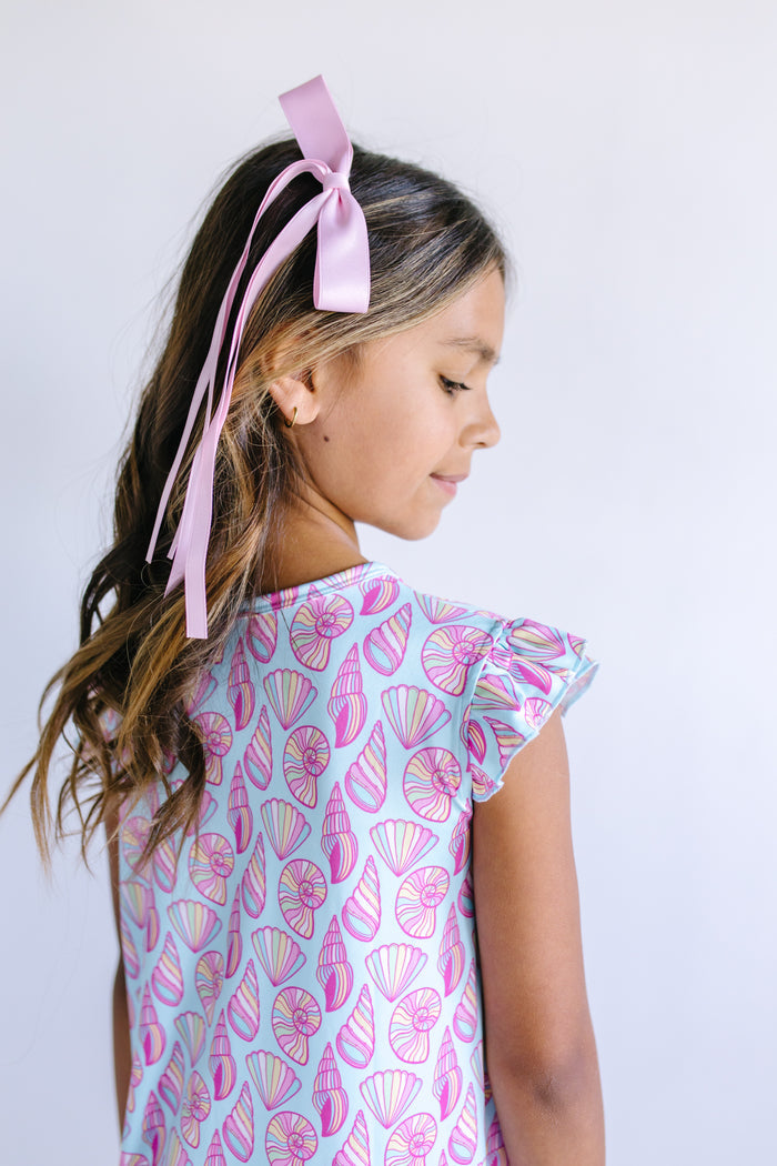 SEASHELLS | RUFFLE SLEEVE DRESS