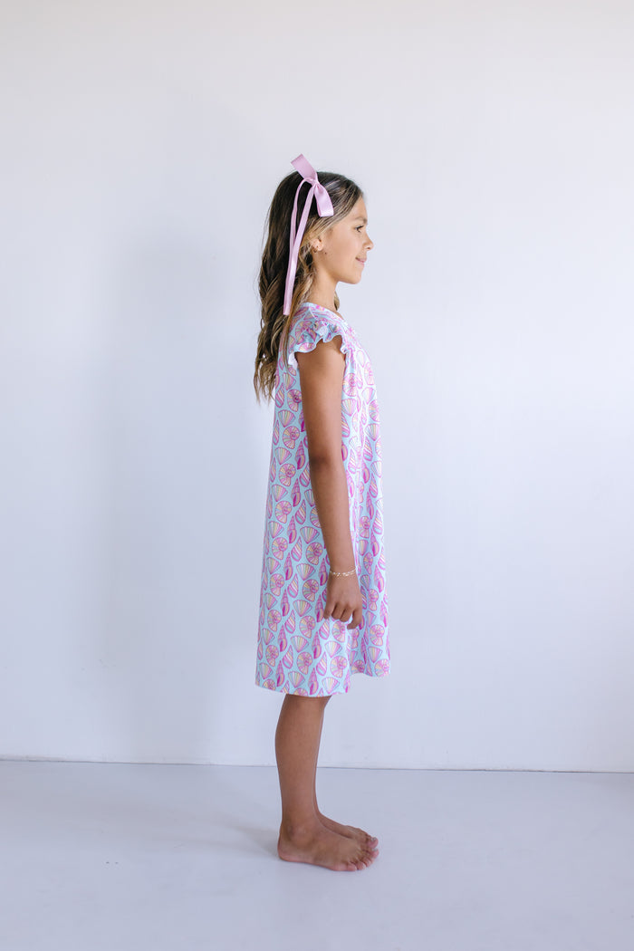 SEASHELLS | RUFFLE SLEEVE DRESS