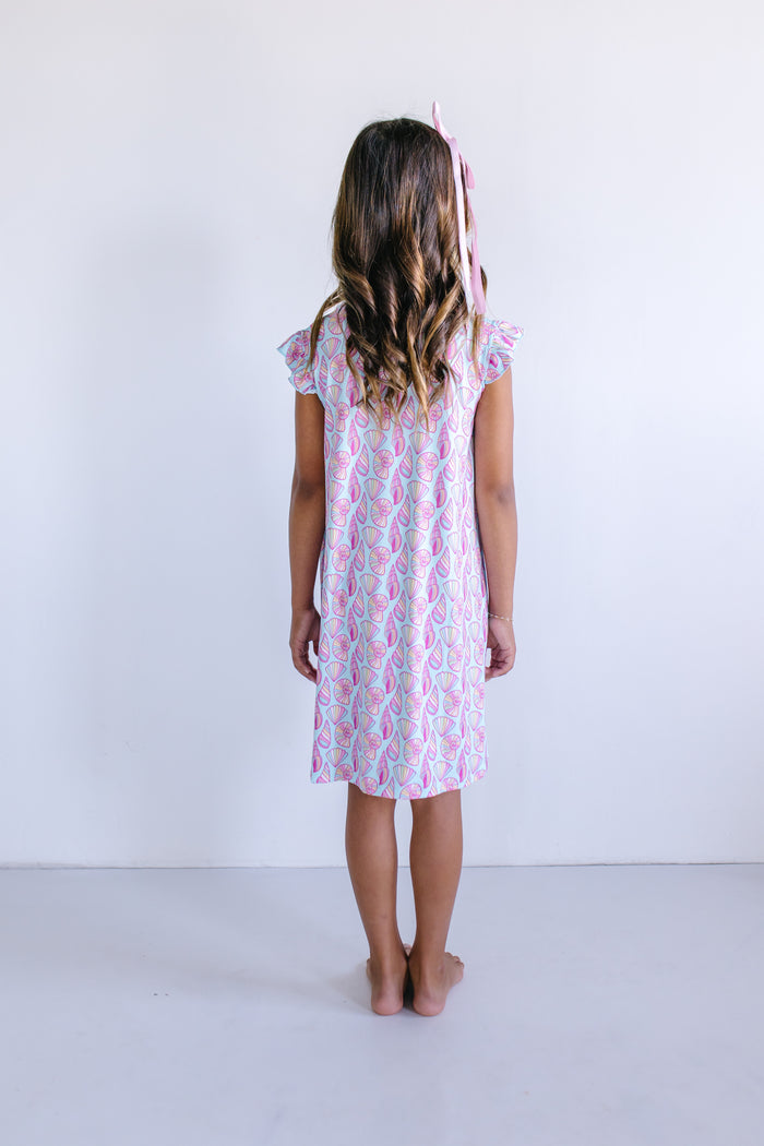 SEASHELLS | RUFFLE SLEEVE DRESS