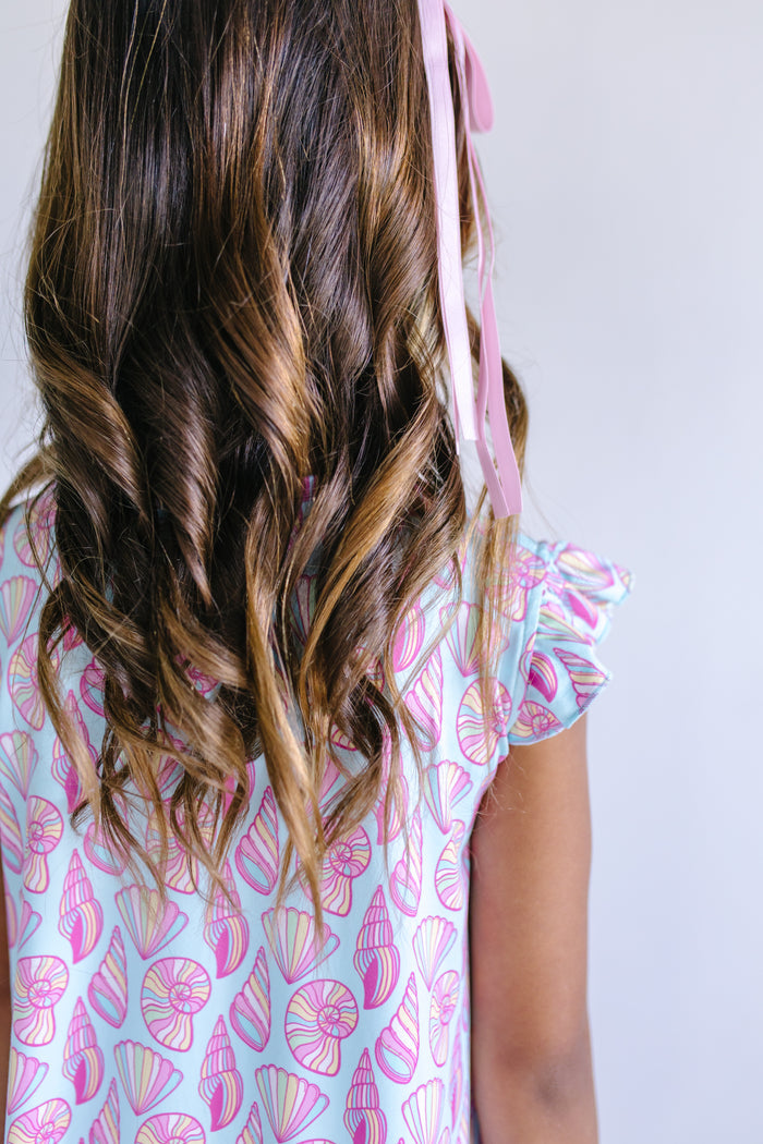 SEASHELLS | RUFFLE SLEEVE DRESS