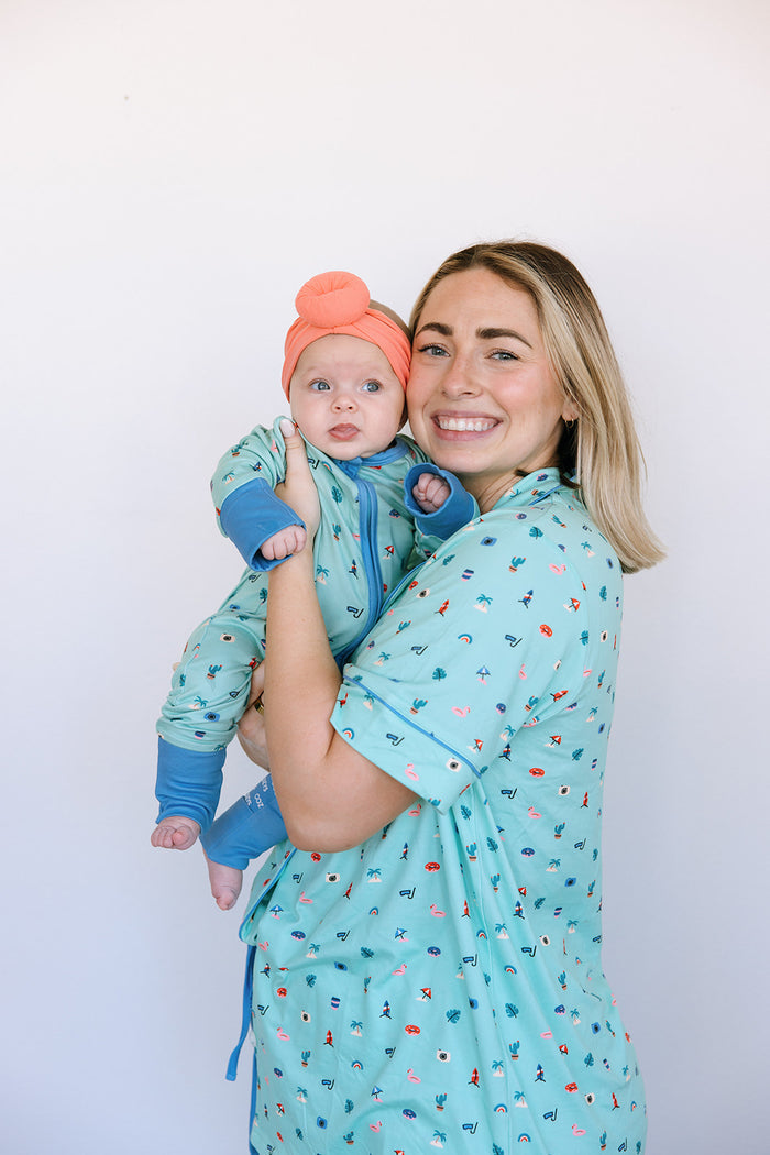 SEASHORE | NEW* WOMEN'S BUTTON UP SHORT SLEEVE SET
