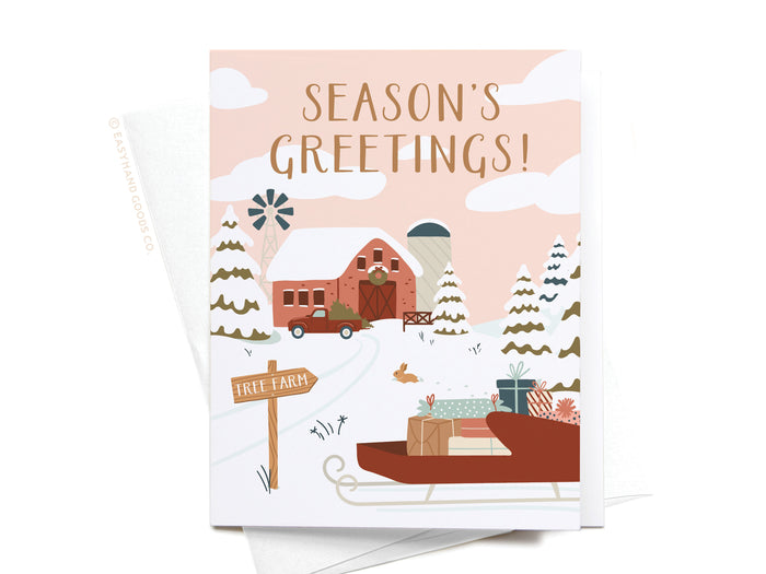 Season's Greeting Tree Farm Greeting Card