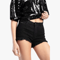 Sissy Boy High Waist Shorts Bling Pocket Detail Black | Sissy Boy