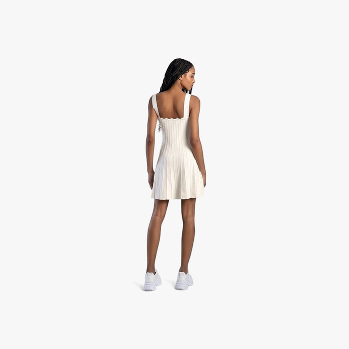 Sissy Boy Knitwear Mini Dress Flare Hem Scallop Edge Off White | Sissy Boy