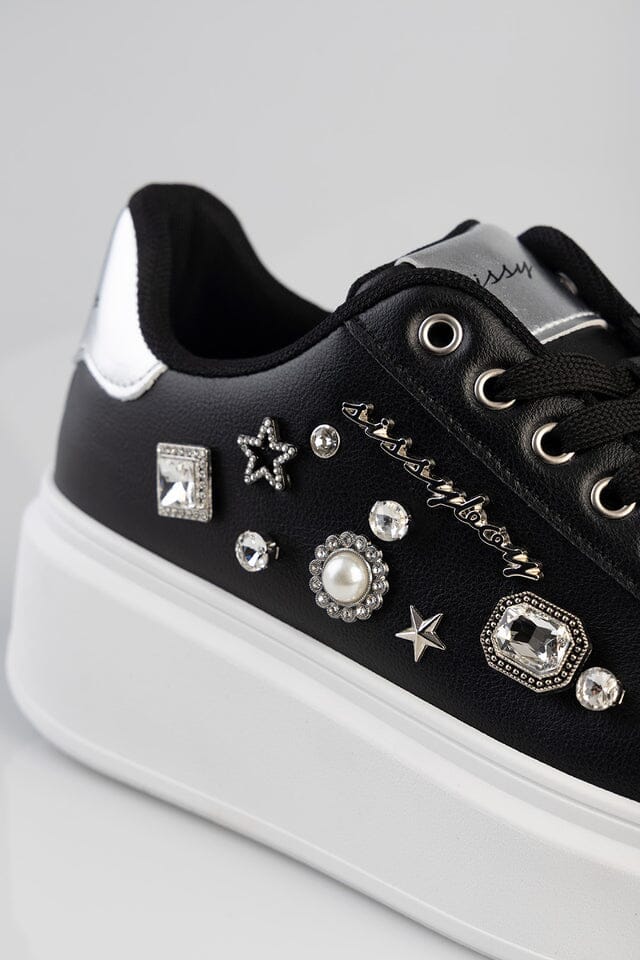 Sissy Boy Platform Sneaker Gem Detail Black | Sissy Boy