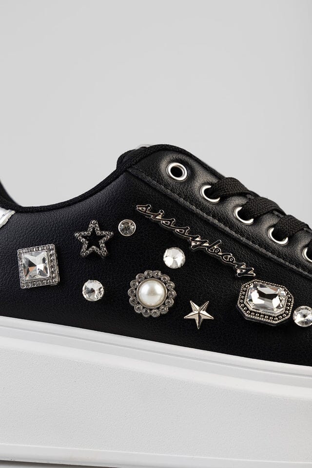 Sissy Boy Platform Sneaker Gem Detail Black | Sissy Boy