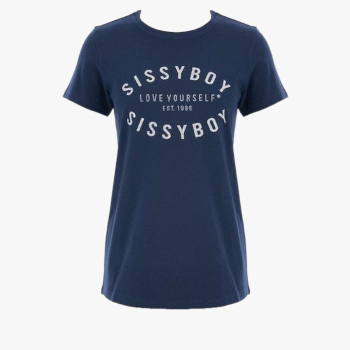 Sissy Boy Regular Fit Short Sleeve Top Glitter Print Logo Navy | Sissy Boy