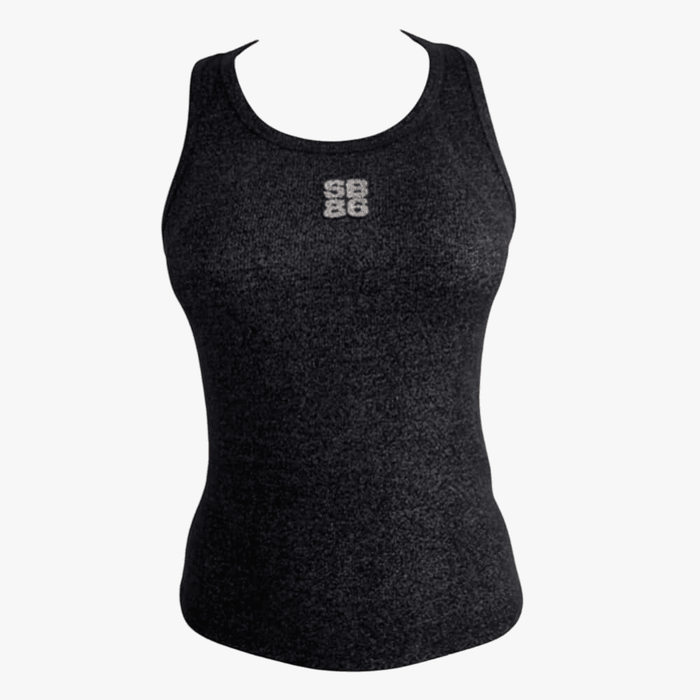 Sissy Boy Rib Knit Bling Logo Racer Vest Black Silver | Sissy Boy