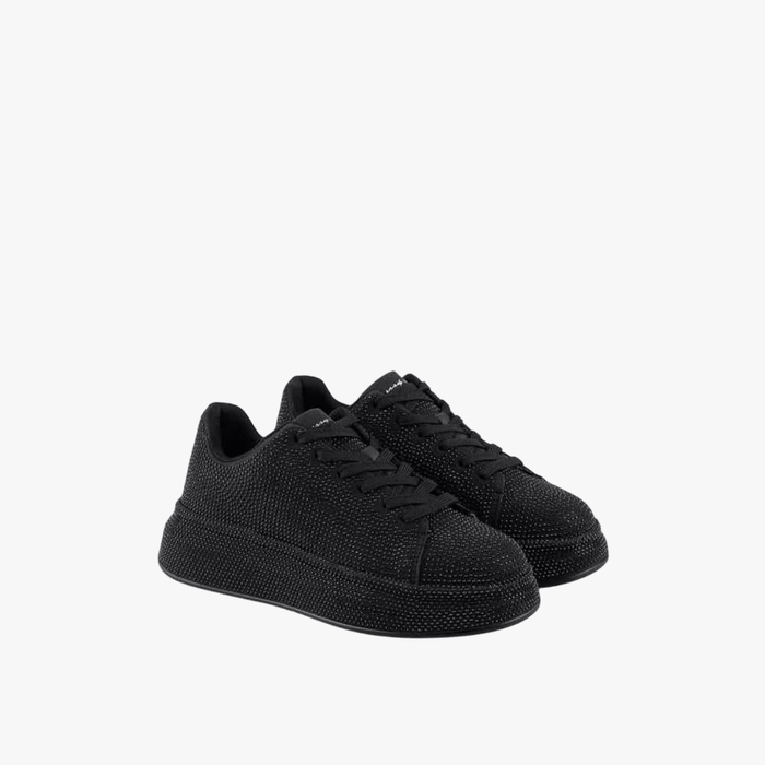 Sissy Boy Womens All Over Diamante Sneaker Black | Sissy Boy