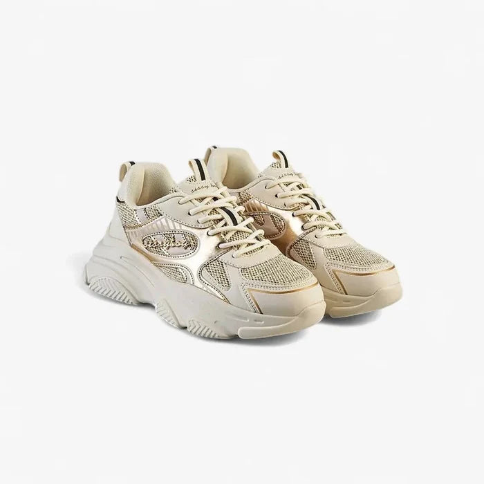 Sissy Boy Womens Chunky Gold Sneaker Cream | Sissy Boy