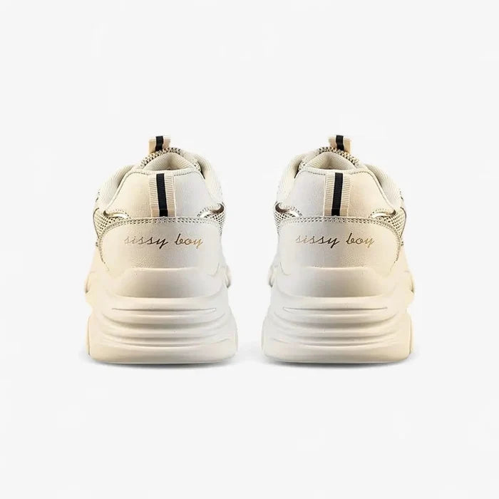Sissy Boy Womens Chunky Gold Sneaker Cream | Sissy Boy