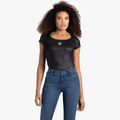 Sissy Boy Womens Future Lover Short Sleeve Fashion Top Black | Sissy Boy