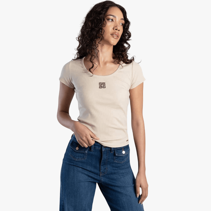 Sissy Boy Womens Future Lover Short Sleeve Fashion Top Stone | Sissy Boy
